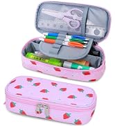 RHCPFOVR Kids Pencil Case for Girls-Soft Zipper Large Capacity Pencil Pouch for Girls Pencil Case...