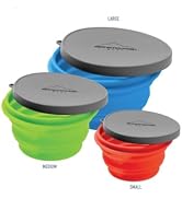 Collapsible Silicone Bowl 3 Pack for Camping and Backpacking - Camping Dishware Gear Essentials i...