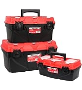 MAXPOWER Tool Boxes With Removable Tool Trays, Portable Tool Box for Tools Organizers and Storage...