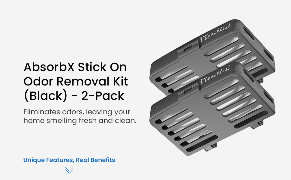AbsorbX Stick On Odor Removal Kit (Black) - 2-Pack