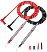 KAIWEETS Silicone Multimeter Test Leads with Gold-Plated Probes, 48 inch Long, CAT III 1000V CAT ...