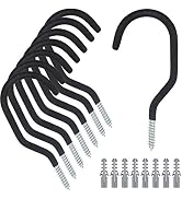 KURUI Heavy Duty Screw Hooks for Hanging Plants, Outdoor String Lights, Bike, 8 Pack Large Ceilin...