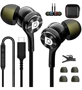 USB C Headphones Earbuds with Mic for Galaxy S23 FE Pixel 8 Pro 7, USB Type C Earphones Wired Mag...