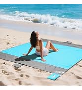 covacure Extra Large Beach Blanket Sandproof Waterproof - 108"x85" for 7-8 Adults, Oversized Port...