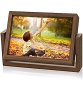 Mixoo 4x6 Picture Frame Rotating Photo Frame Wooden Picture Frame 4 by 6 Horizontal Double-sided ...