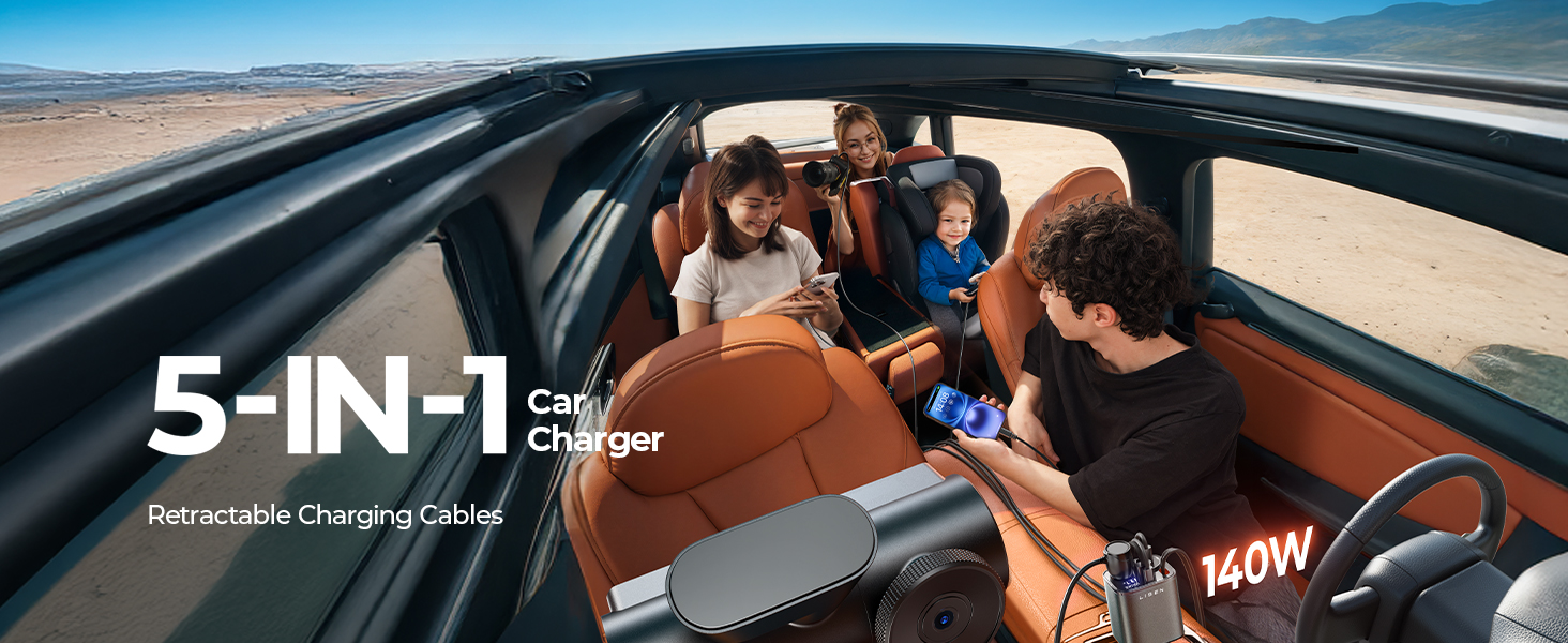 LISEN 5-in-1 Cigarette Lighter Splitter