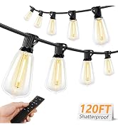 Brightever 120FT LED Outdoor String Lights with Remote, Patio Lights Outdoor Waterproof with 36+2...