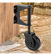 HILLMASTER 4 Inch Gate Wheel Gate Caster Kit with Spring Loaded for Wooden Fences, Heavy Duty Gat...