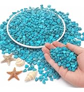 NUPICK 0.6LB Turquoise Crystal Chips Bulk, 0.2-0.5" Natural Aquarium Gravel | Polished Gravel for...