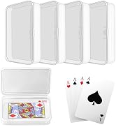 Blank Playing Card Case 4 Pack Clear Card Deck Box Empty Plastic Playing Card Storage Box Snaps C...