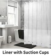 shower curtain liner with suction cups and magnets