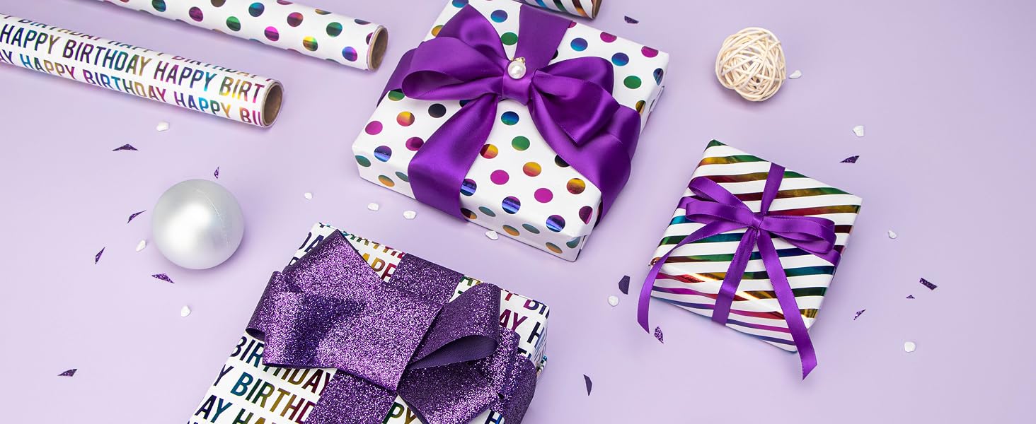 17inch birthday iridescent wrapping paper 1