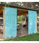 SpaceDresser Waterproof Outdoor Sheer Curtains for Patio - 2 Panels Rod Pocket Indoor Voile Sheer...