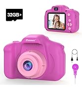 PROGRACE Kids Camera for Girls and Boys Ages 3-12, 1080P HD Digital Camera with 32GB SD Card, Tod...