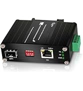Zhpuostd Industrial 10G 90W PoE Fiber Optic SFP+ Media Converter, Unmanaged POE+ + Fiber Optic tr...