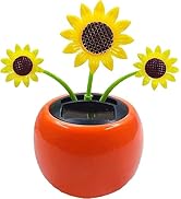 Solar Dancing Flower Car Decoration, Apple Blossom Sunflower with Honey Bee, Swinging Windowsill ...
