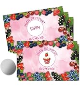 THEBESTU 50 Psc Berry Scratch off Game Cards, Sweet Berry Pink Scratch Cards for Birthday Baby Sh...