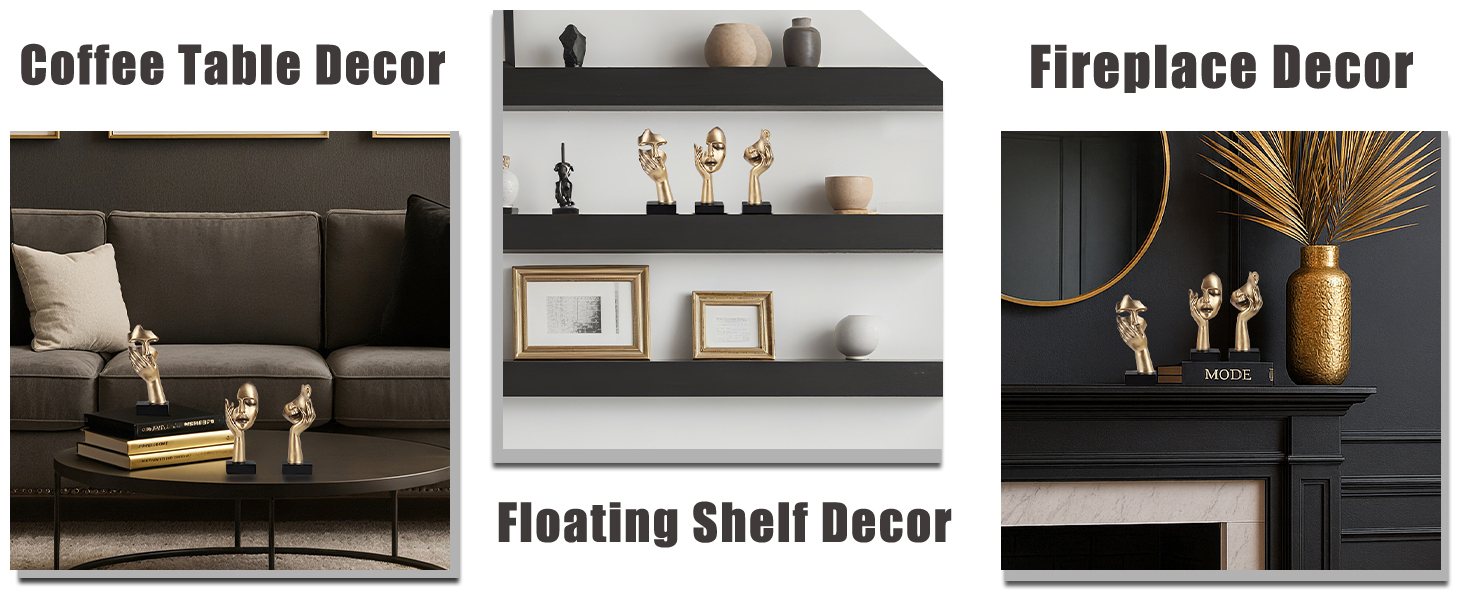 Black and gold home decor
