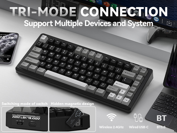 wireless mechanical keyboard computer keyboard 2.4GHz bluetooth creamy keyboard pc keybaords