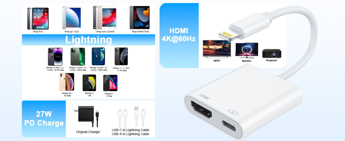 lighting to hdmi cable for iphone