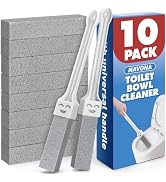 Navona 10 Pack Pumice Stone Toilet Bowl Cleaner with 2 Extra Long Handle,Pumice Stone Scouring St...