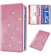 Bling Car Registration and Insurance Holder, PU Leather Vehicle Glove Box Organizer Wallet Case O...