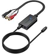 AUTOUTLET 192kHz DAC Digital to Analog Audio Converter, SPDIF to RCA + 3.5mm Converter with 24-Bi...