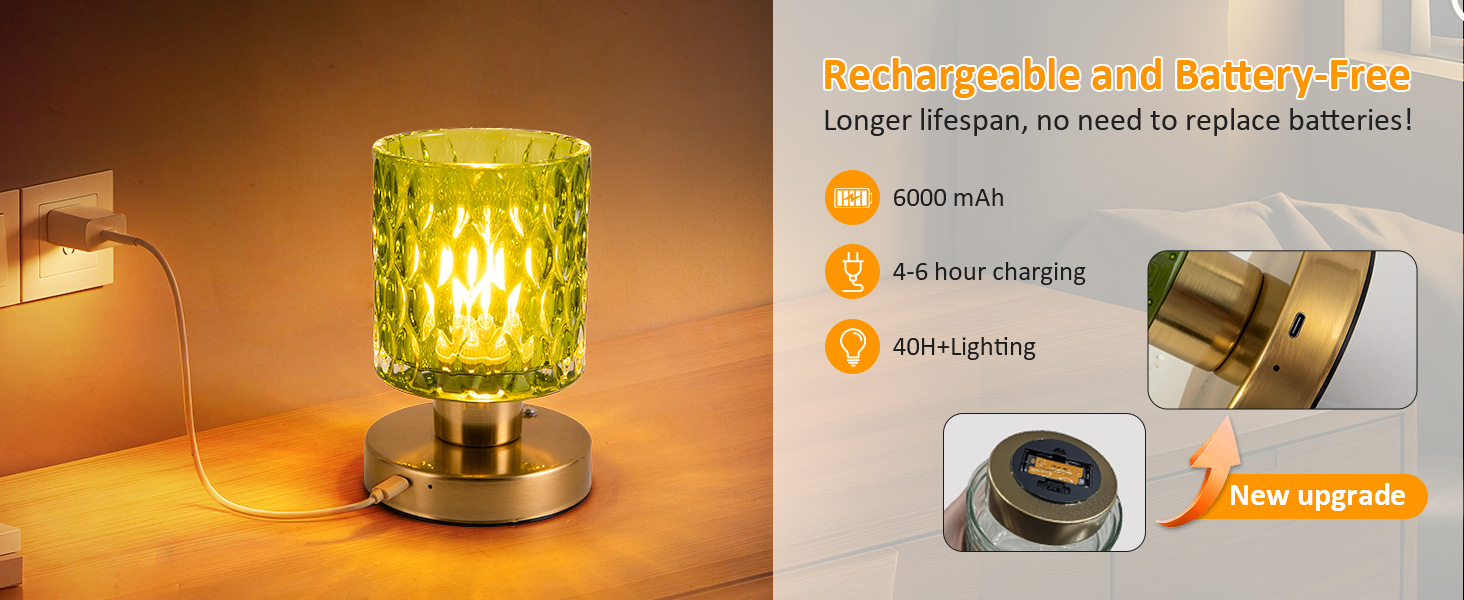 Aesthetic Glass Cordless Lamps