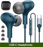 USB C Headphones for iPhone 16 15/Samsung S25 S24 Wired Earbuds with Microphone for Galaxy S23 S2...