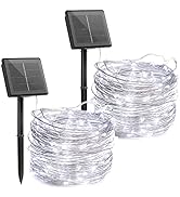 Brightown Outdoor Solar String Lights, 2 Pack 33 Feet 100 Led Solar Powered Fairy Lights with 8 M...