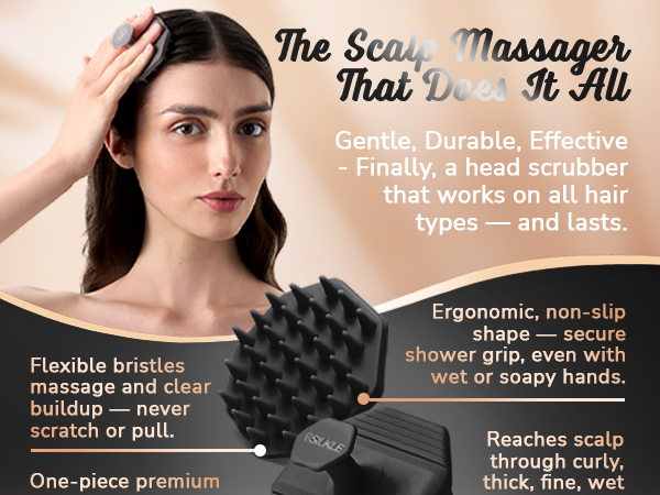 silicone scalp scrubber scalp massager shampoo brush clean dandruff oil buildup scalp exfoliator