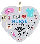 Nurse Christmas Ornament, Nurse Ornaments for Christmas Tree, Best Nurse Ever Gifts, Gifts for Nu...
