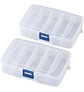 2 Pack Transparent Plastic Bead Organizers (5 Grids),Craft Organizers and Storage Beads Organizer...