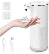 GuDoQi Automatic Touchless Foaming Soap Dispenser, 4-Level Adjustable Foam, USB Rechargeable Hand...