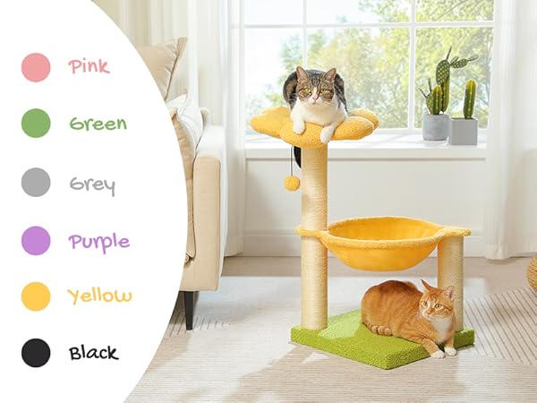 MUTTROS Pink Flower Cat Tree, stylish home decor, vibrant design for any room