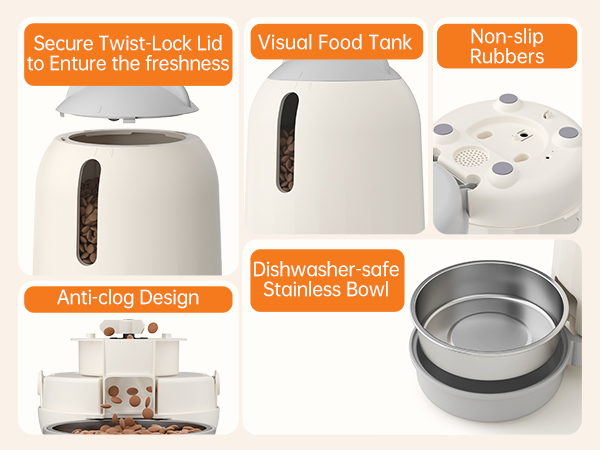programmable timed automatic cat feeder cat food dishes for indoor cats wifi cat feeder