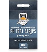 Kombucha pH Test Strips - pH Range 0-6 | 100 Test Sticks | Instant Read | Food Service, Brewing a...