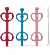Solifegoble Anti-Choking Shielded Teething Tubes for Babies 0-36 Months.Heart-Shaped Silicone Tee...