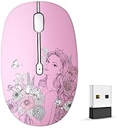 FMOUSE Cute Wireless Mouse, Silent Dual Mode Bluetooth Mice for Laptop, iPad, Comupter, Tablet wi...