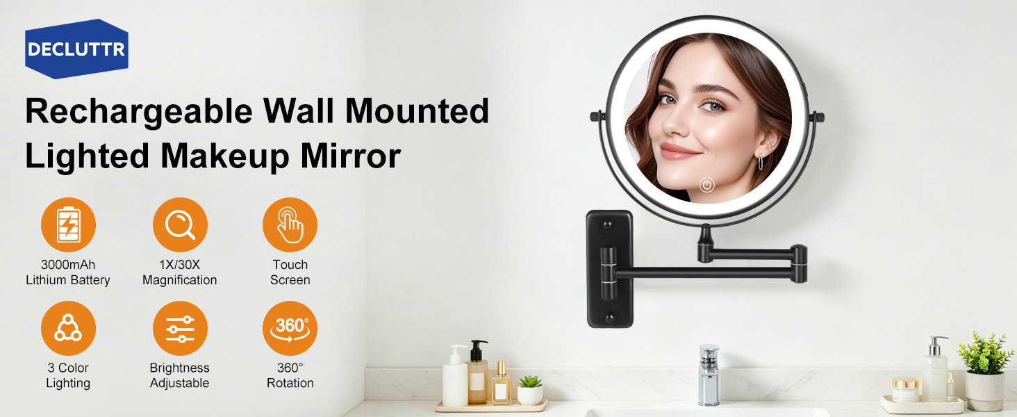 wall mounted makeup mirror