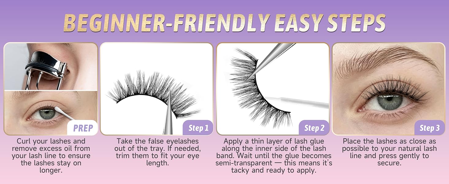 beginner friendly false eyelashes easy to use
