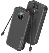 Portable Power Bank, 20000mAh 22.5W Fast Charging Phone Charger with Built-in Cables & Wall Plug,...