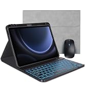 Keyboard Case for Samsung Galaxy Tab S10 Lite/S10 FE/S9 FE 5G 10.9"/S9,Mouse and 7 Color Backlit ...