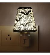 Removable Shade Bat Night Light, 2700K Plug-In Halloween Lamp with Diffuser | Removable Metal Sha...