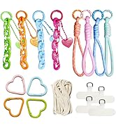17Pcs Large Letter Beads Accessories, Colorful Decorative Chains Set for DIY Keychains, Jewelry M...