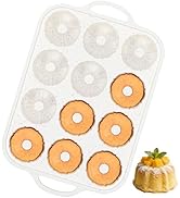 AOTASO 3 Inch Silicone Mini Fluted Tube Cake Pans with Metal Reinforced Frame, 12-Cavity Non-Stic...