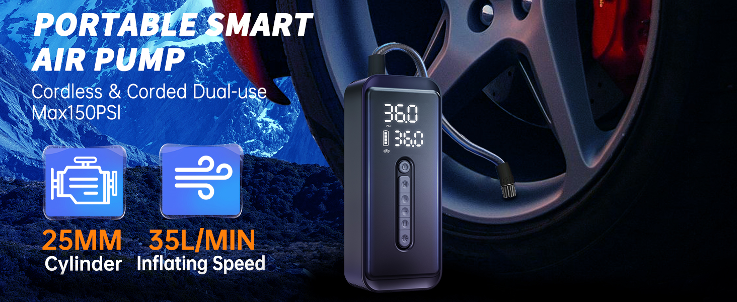 air inflator for car tires handheld air pump portable car air pump car air compressor