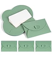 ABSOFINE 25Pcs Mini Envelopes with Heart Clasp 4.1x2.8 inch Cute Kraft Paper Envelopes Gift Card ...