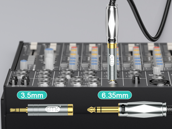 1/4'' to 3.5 mm Stereo Pure Copper Headphone Adapter