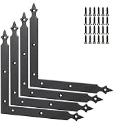 Foxwake Barn Door Decorative Corner Bracket, 7.7 in Matte Black Rustic L Brackets Sliding Door Ha...